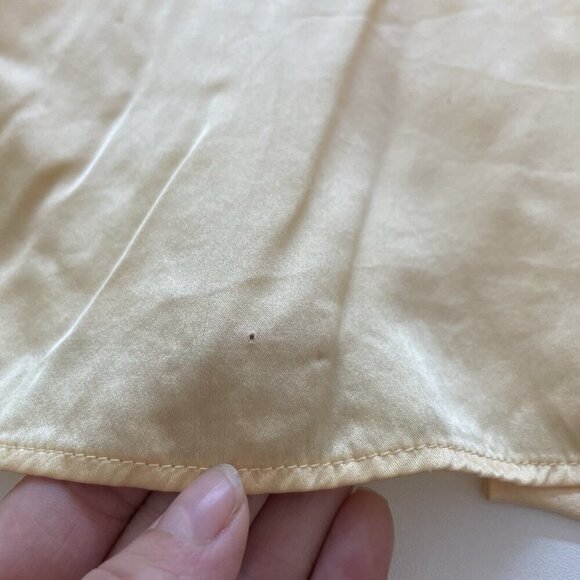 Vintage Victoria’s Secret 100% Silk Gold Label Lace-Up Tank Top Yellow sz Large - Picture 9 of 11